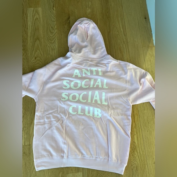 Know you better pink anti social club hoodie sweatshirt - Picture 7 of 9